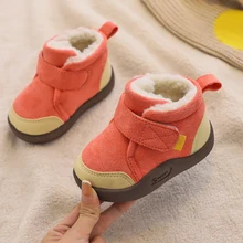 Inverno meninas botas de neve quente de pelúcia bebê ao ar livre macio inferior antiderrapante chil botas meninos crianças sapatos indoor infantil 2021 criança botas