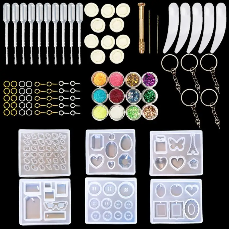 6 упаковок смолы ювелирные изделия силиконовые литые формы с инструментами набор ювелирных изделий инструменты