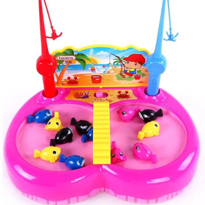 

Beiens Children Fishing Toys Electric Double Layer Magnetic Rotating Fishing Set Baby Educational Toy 6001