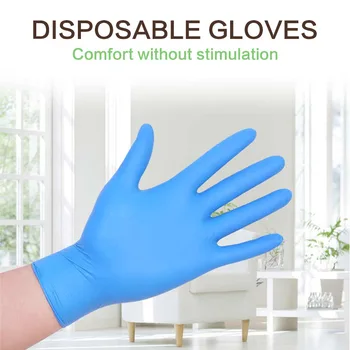 

1pair Disposable Rubber Latex Cleaning Gloves Non-Slip Acid-Base Laboratory Latex Gloves Health Supplies Blue