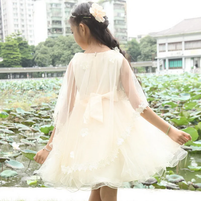 Детское платье принцессы с кружевной шалью|kids summer dress|dresses for girlssummer dresses girls |