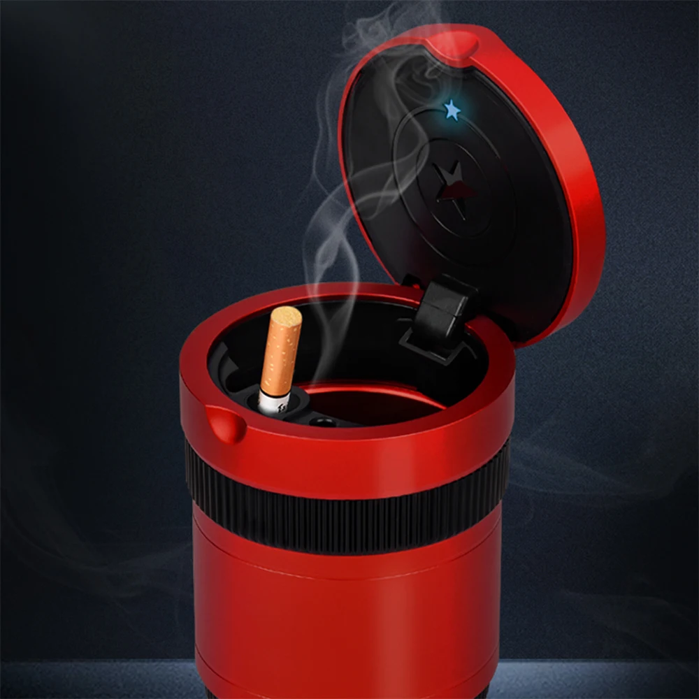 

For TESLA MODEL 3 S X Car ashtray flame retardant material heat resistance built-in LED smoke clamp extinguish closed flue
