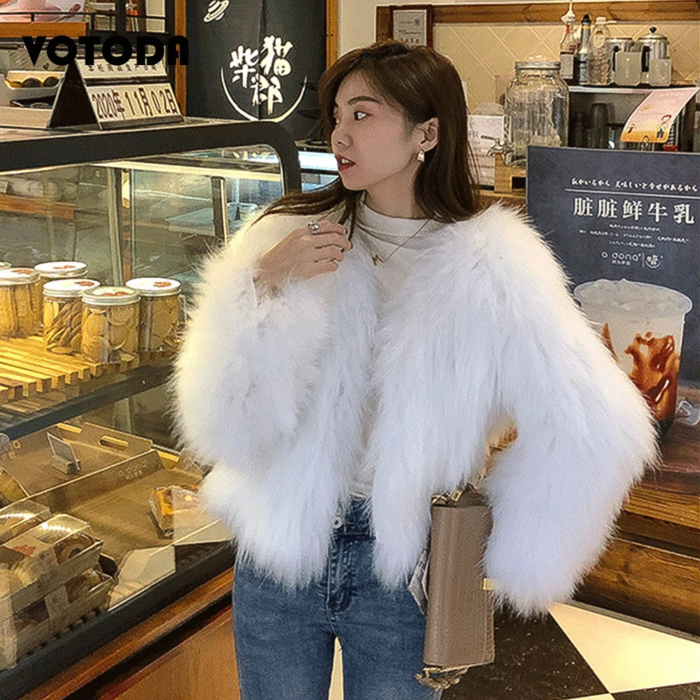 Yoyorule Long Sleeve Warm Parka Outwear Women Faux Fur Coat 