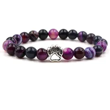 7 цветов 8 мм красочный браслет в виде кошачьей лапы|natural stone beads