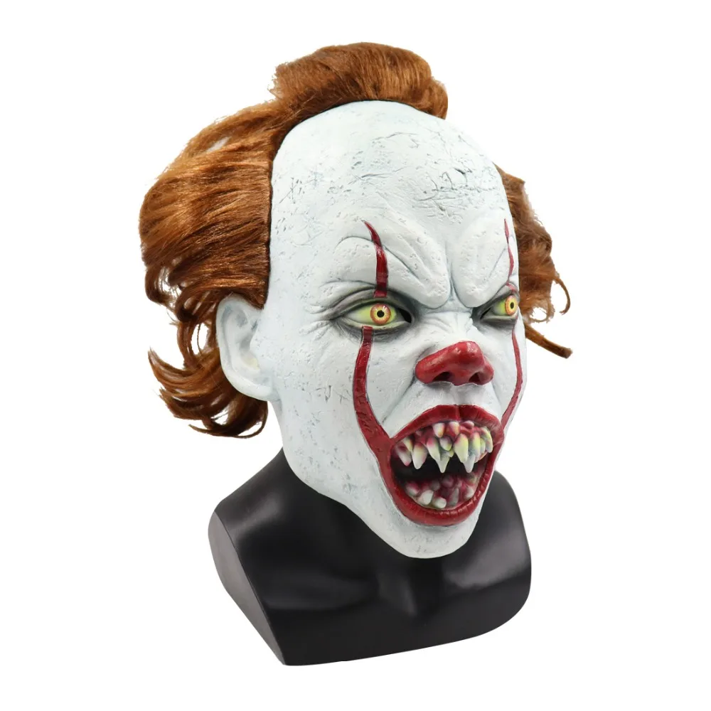 Джокер Pennywise маска для косплея Stephen King It Chapter Two 2 Horror клоун Хэллоуин вечерние костюм, реквизит Deluxe