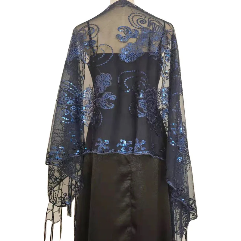 Envoltura De Noche Con Flecos Y Cuentas De Lentejuelas Floral, Chal De Fita Nupcial, Bolero, Cubierta De Malla Para Boda, Capas De Bufanda De Los Años 1920 - AliExprs 200000345