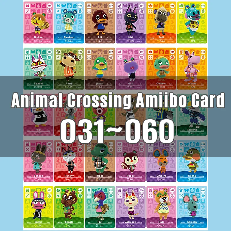 Animal Crossing Amiibo Card New Horizons Game Series 1 Nfc 031 To 060 работа для NS Games Быстрая доставка|Карты