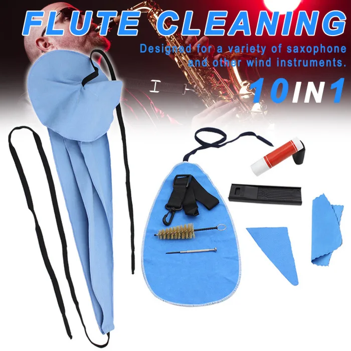 Saxophone Cleaning Tool Care Kit 10 in 1 Mouthpiece Brush Mini Screwdriver Accessories&T8