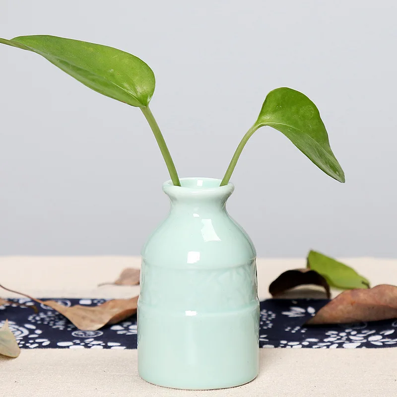 Простая керамическая ваза для офиса и дома, малые поделки керамические, для ароматерапии ваза для гербарий - Цвет: S9