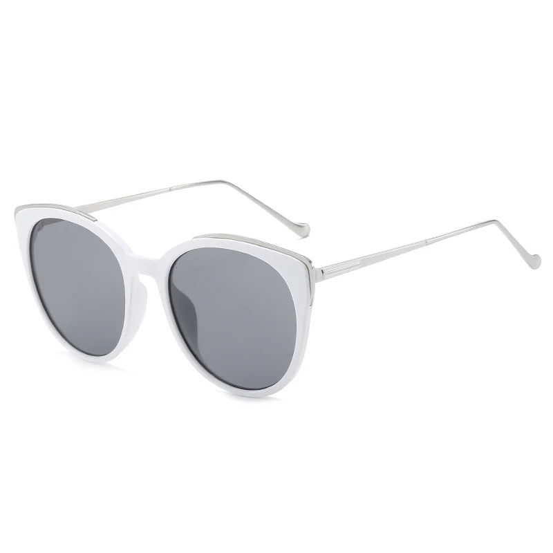 SHAUNA, Новое поступление, женские негабаритные солнцезащитные очки Cateye, брендовые, дизайнерские, трендовые, модные, женские, зеркальные линзы, очки, оттенок UV400 - Цвет линз: White Gray