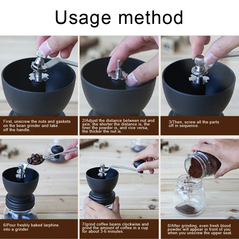 Manual moedor de café com rebarbas cerâmica