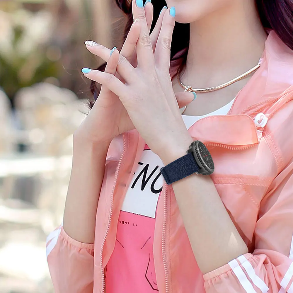 Кожаный ремешок для часов samsung gear sport S3 Classic Frontier galaxy watch 46 мм активный ремешок для huawei 2 Classic huawei gt