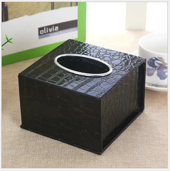 

1pcs Leather tissue box Continental napkin paper tray Three models of cortical paper box for household use