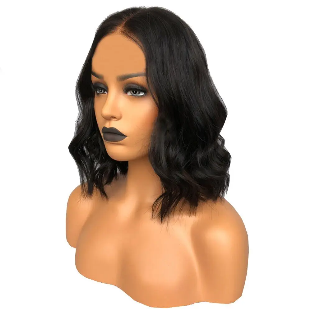 

Queen Wavy Short Bob Wigs 13*4 Lace Front Human Hair Wigs For Black Women Pre Plucked Peruvian Remy Hair Wigs Baby Hair