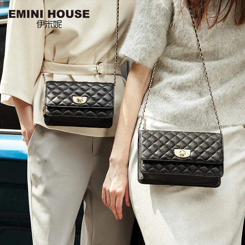 Женская сумка-мессенджер из овечьей кожи EMINI HOUSE мини-сумка натуральной с