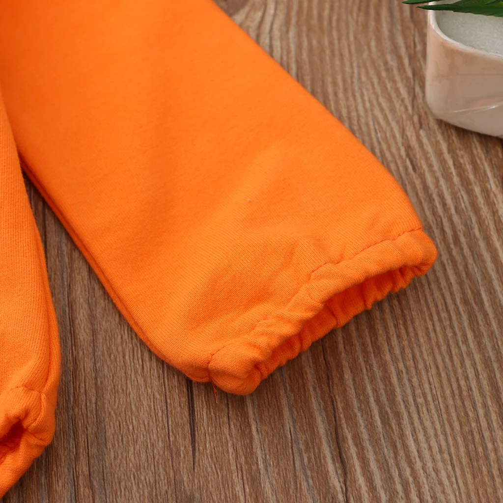 Baby Boys Girls Halloween Hodded Outfit Pumpkin Long Sleeve Bodysuit Hat Socks My First Halloween Costumes 0-18M