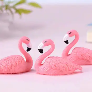 

5pcs Resin Mini Flamingo Creative Resin Mini Flamingo Cake Decoration for Party (Pink)