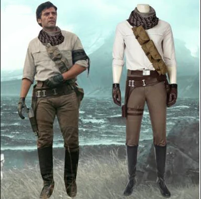 

Star Wars The Rise Of Skywalker Poe Dameron Cosplay Costume Adult Halloween Superhero Costumes Jedi fighter pilot Outfit