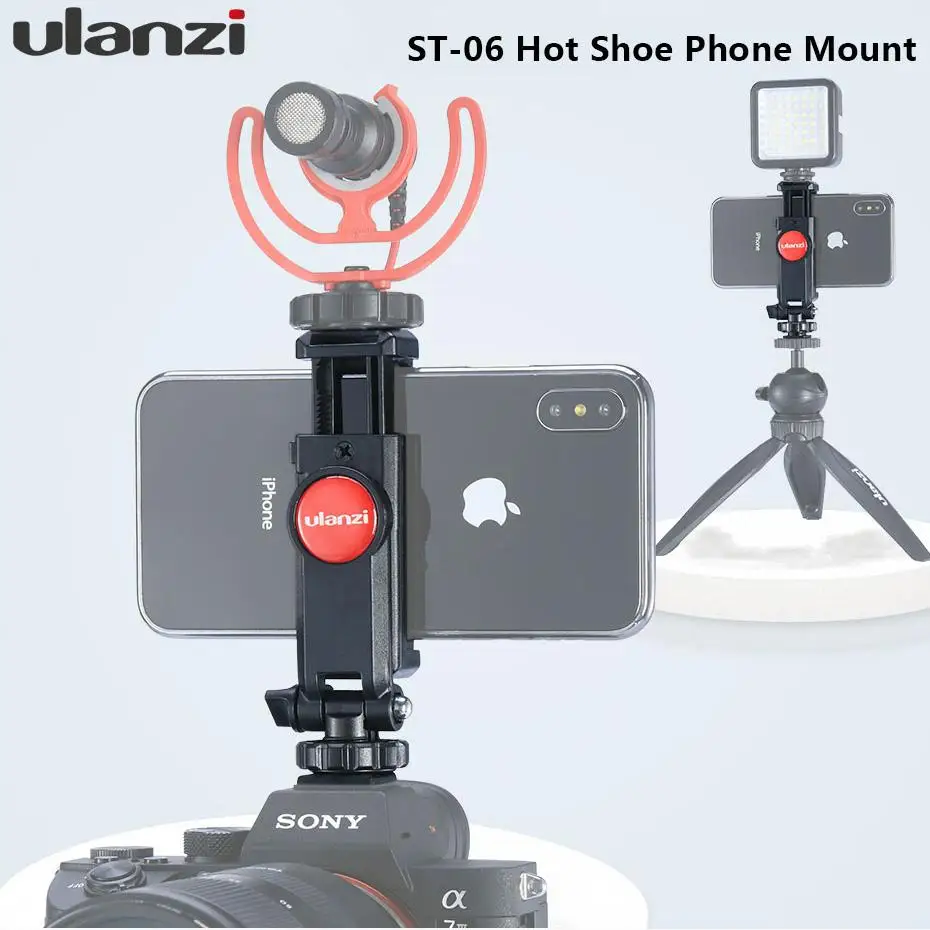 

IdealHouse Ulanzi Vertical Shooting Phone Mount Holder Adjustable Mount with Cold Shoe Magic Arm for LED Light Microphone