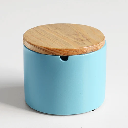 Round Blue Переносная пепельница из смолы с крышкой для подарка домашний офис отель открытый бездымный Пепельница держатель домашний декор - Цвет: Round Blue