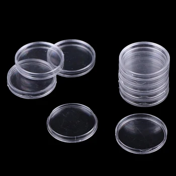 

100 Luxury 30mm Clear Round Plastic Coin Capsule Box Holder Storage wish box
