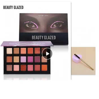 

Beauty Glazed 18 Colors Shimmer Eyeshadow Stamp Pigment Pallete Earth Shadows Brush Set Glitter Powder Eye Makeup Brush TSLM2