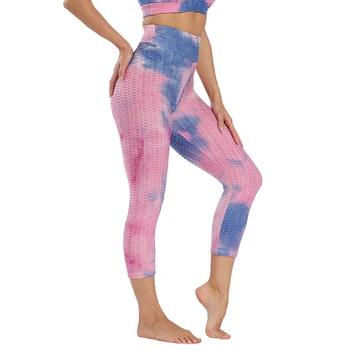 

CHRLEISURE Mesh Leggings Unique Mixed Colors Sportswear Leggins In Bandhnu Fitness Workout Pants for Women Dropship