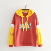 

Cute Sleep Dog Printed Hoodies Preppy Style Loose Casual Hooded Sweatshirts Women Spring Autumn Warm Pullovers Chic Japan Tops