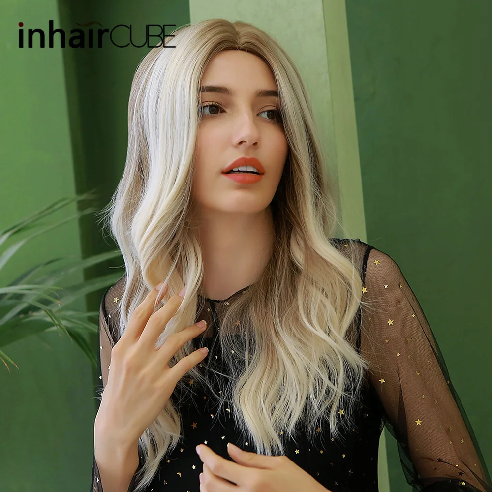 Inhaircube синтетические парики Смешанные цвета блонд/коричневый корень