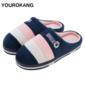 

Men Home Slippers 2019 Winter Warm Men's Shoes Flock Indoor Soft Plush Slippers Bedroom Male House Floor Shoes Furry Unisex