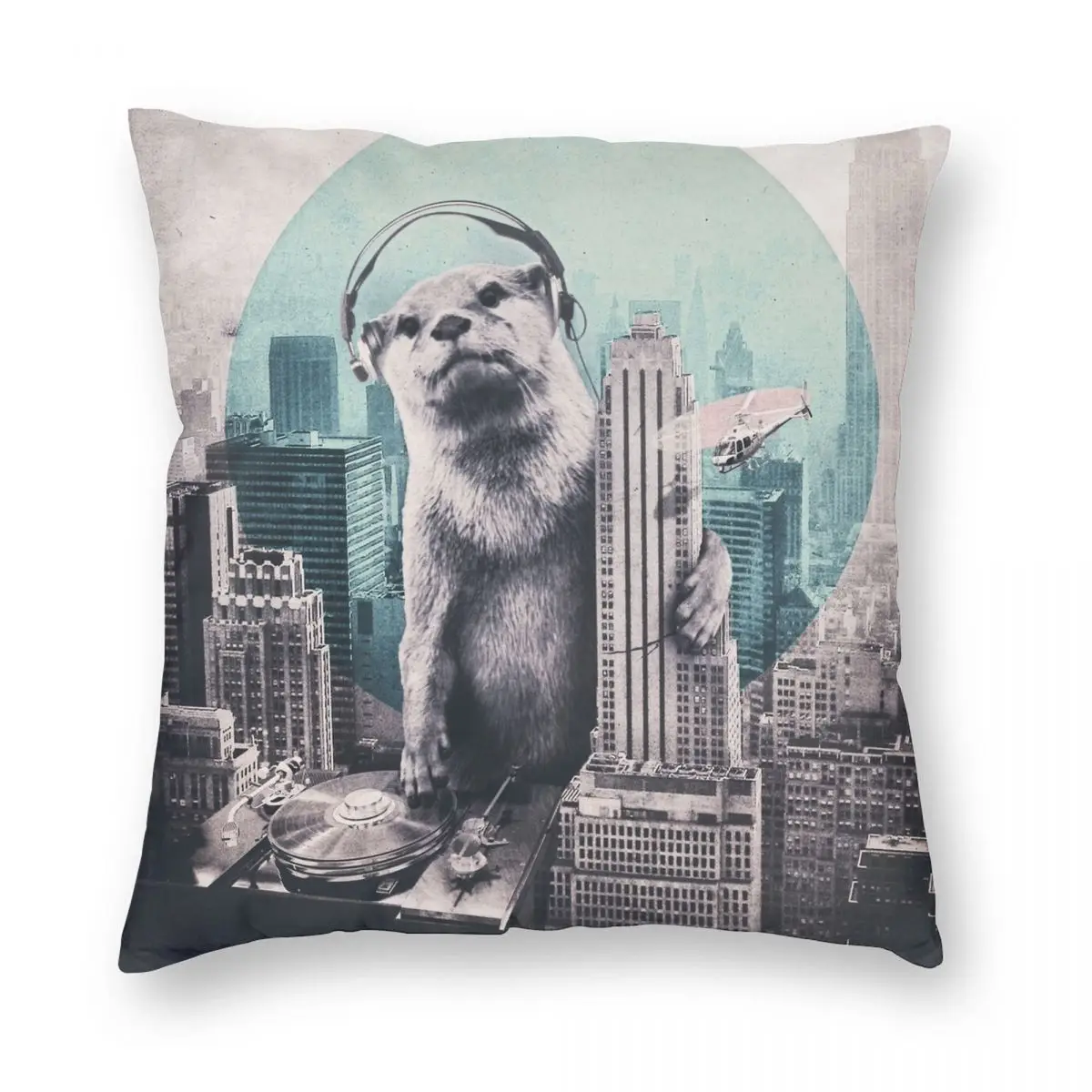 

DJ Pillowcase Polyester Linen Velvet Printed Zip Decor Pillow Case Sofa Cushion Cover