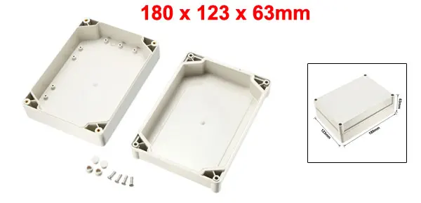 Uxcell 158x90x40 мм электронный водонепроницаемый герметичный ABS DIY распределительный проект коробка корпус серый 115x90x55 мм 160x55x45 мм - Цвет: 180x123x63mm
