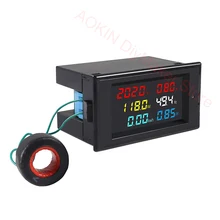 

AC Display Meter 80-300V 100A Voltage Current Power Factor Frequency Electric Energy Monitor Ammeter Voltmeter Multimeter Tester