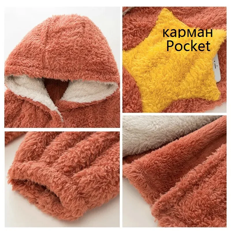 Sudadera con capucha de gran tamaño para mujer, manta de lana con manga,  chaqueta de invierno, Abrigo con capucha, manta de TV gigante de felpa,  sudaderas con capucha - AliExpress