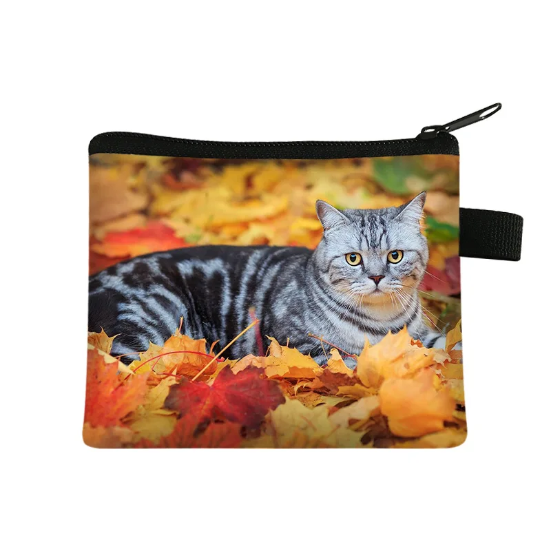 Coin Purse Animal Cat Children's Wallet Student Portable Card Bag Coin Key Storage Bag Polyester Hand Mini Sac coin purse plush coin purse coin wallet change bag card wallet