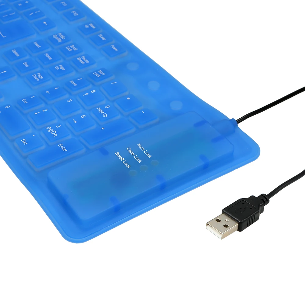108 Keys USB Silicone Flexible Foldable Keyboard Waterproof Dustproof USB Silent Keys For Laptop Desktop Keyboard