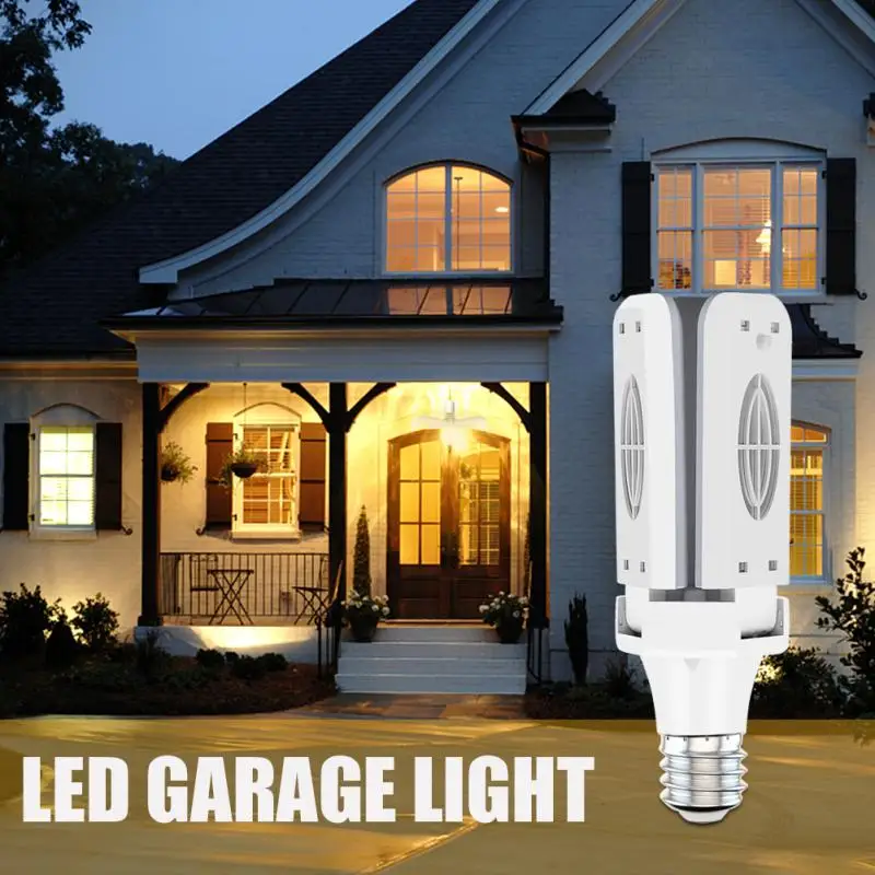 E27 LED Garage Light Street Area Light Bulbs Collapsible Home Decor Super Bright 