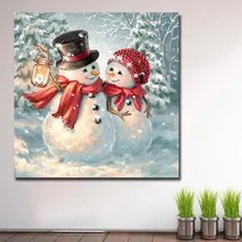 5D DIY Алмазная картина с мультяшным снеговиком, вышивка крестиком, алмазная вышивка, мозаика, стразы, картина, рождественский подарок, домашний декор, распродажа