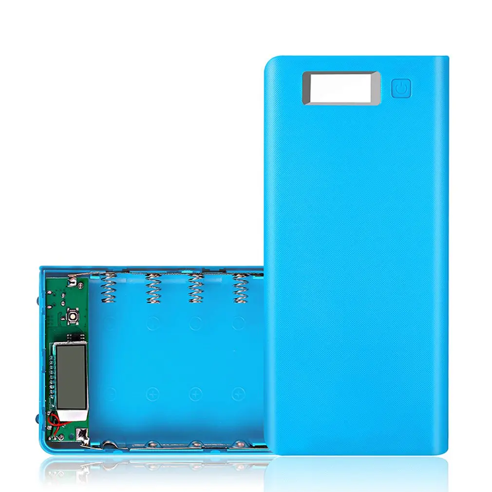 8*18650 батарея портативный DIY Блок питания комплект цифровой дисплей без сварки мобильный Банк питания коробка комплект портативный корпус батареи - Цвет: Blue