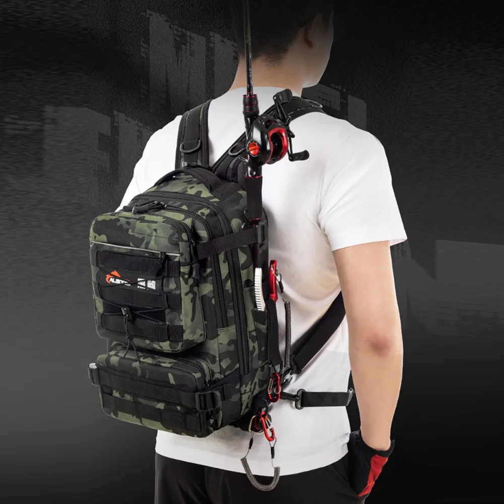 

Crossbody Multifunction Fishing Bag Waterproof Tactical Backpack Climbing Outdoor Shoulder Sports Chest Bag For Men Women X392G