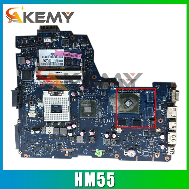 AKEMY K000104420 LA-6062P материнская плата для ноутбука TOSHIBA A660 NWQAA REV 2 0 intel HM55 Графика nvidia