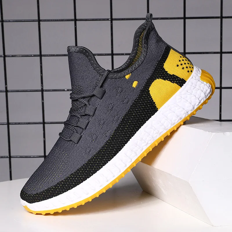 

2020 Spring And Summer New Style Korean-style Comfortable Trend Men's Sports Breathable Fly Woven Color Shoes Lightweight Casual