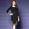 TESSCARA Autumn & Winter Women Luxury Embroidery Dress Female Elegant Office Pencil Robe Femme Retro Vintage Designer Vestidos ► Photo 3/6