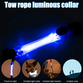 

LED Luminous Pet Dog Collar Multifunctional Traction Rope Glow Dog Collar Adjustable Night Safety Pet Collar Dog Bright Leash
