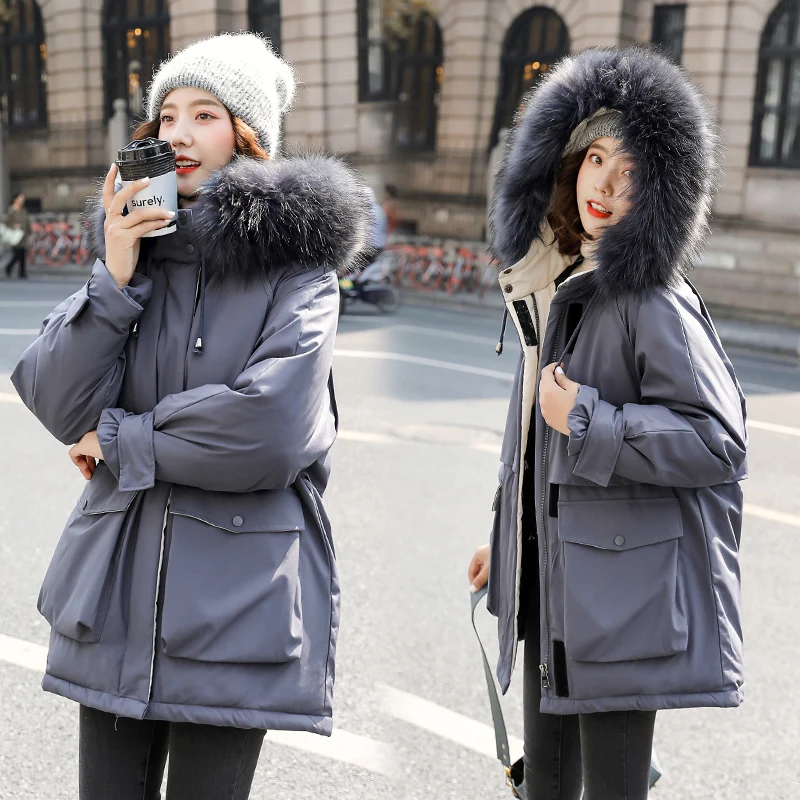 

Winter Jacket Women Hooded Warm Coats Female Jackets Oversize Big Pockets Cotton Padded Jacket Thick Parkas Ladies Orwindny