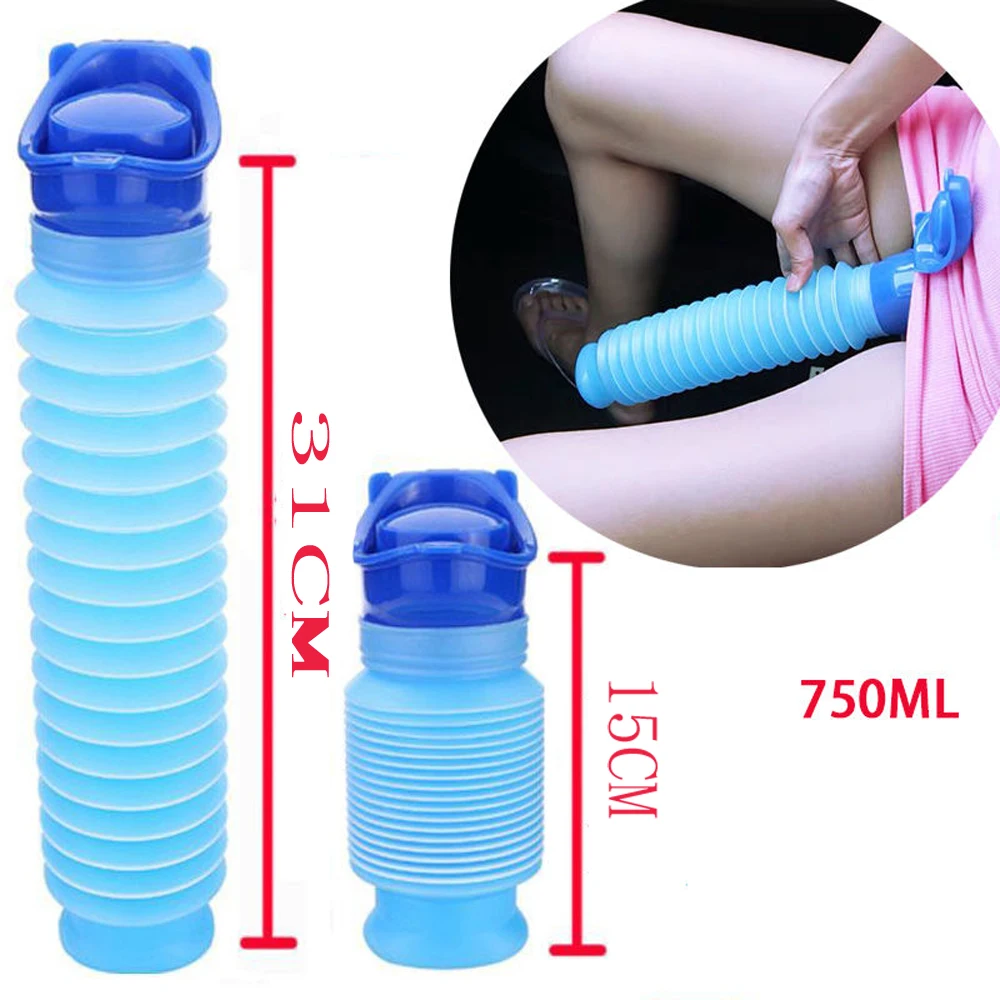 2Pcs High Quality Male Female Emergency Portable Urinal Go out Travel Camping Car Toilet Pee Bottle 750ml child Blue Urinal