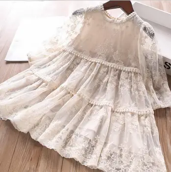 

girl lace dresses 2020 spring kids party dress fashion high-grade children Long sleeve dress cute kids clothes