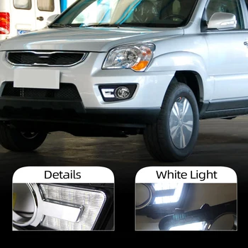 

Car Flashing 2Pcs For KIA Sportage 2008 2009 2010 2011 2012 2013 LED DRL Daytime Running Lights Daylight Fog light
