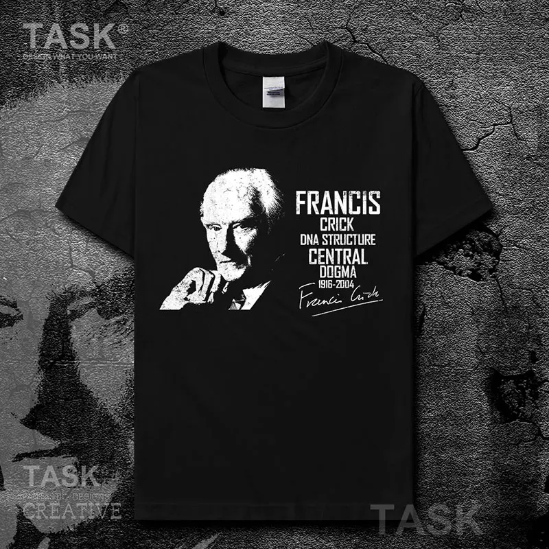 Британский биолог Francis Crick портрет футболка с принтом открытием ДНК мужская