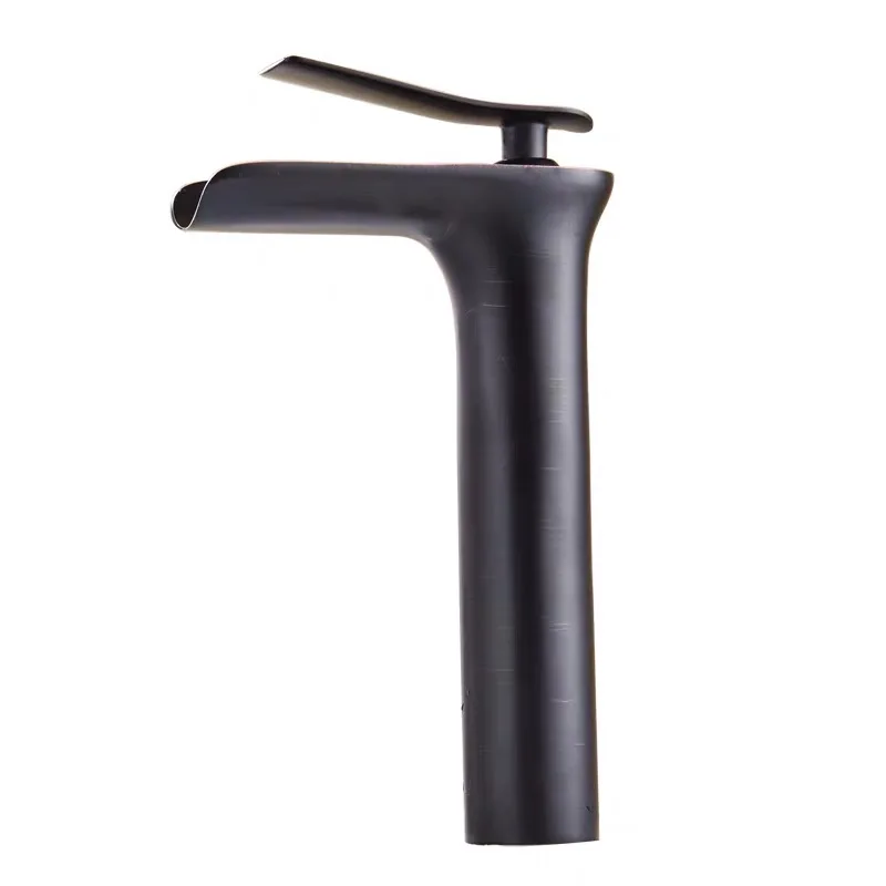 

Black copper/brass bathroom basin faucets deck mounted cold hot Mixer Water Tap brushed